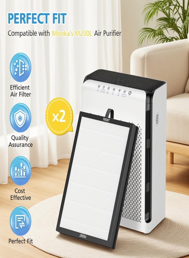 إيزينجو فلتر بديل متوافق مع جهاز تنقية الهواء MOOKA M200L، فلتر بديل 3 في 1 بتقنية HEPA والكربون النشط للمنزل والمكتب وغرفة النوم، منظف فلتر هواء M200L بتقنية HEPA لإزالة شعر الحيوانات الأليفة والوبر والدخان - Image 2