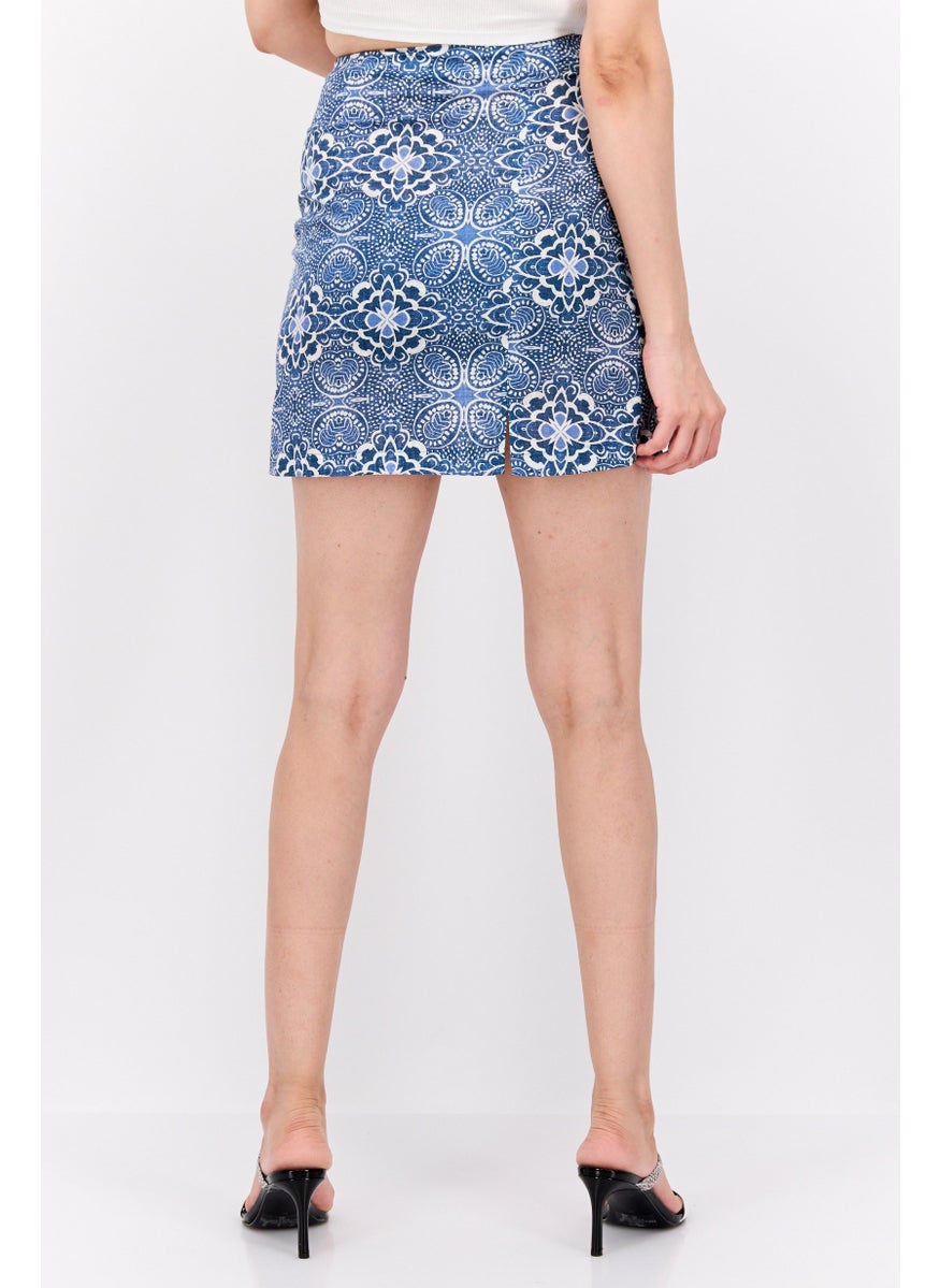 Reserved Women Floral Print Mini Skirt, Multicolor  - Image 4