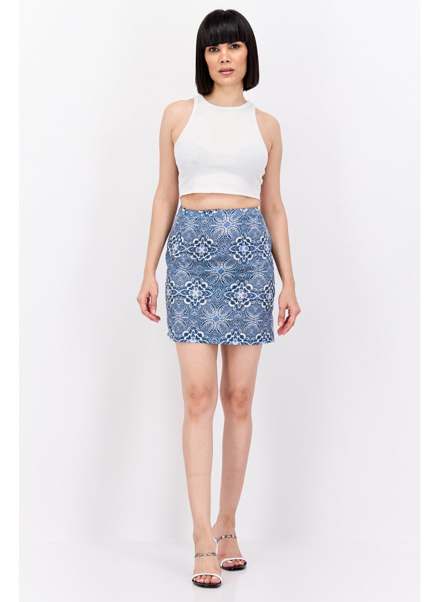Reserved Women Floral Print Mini Skirt, Multicolor  - Image 2
