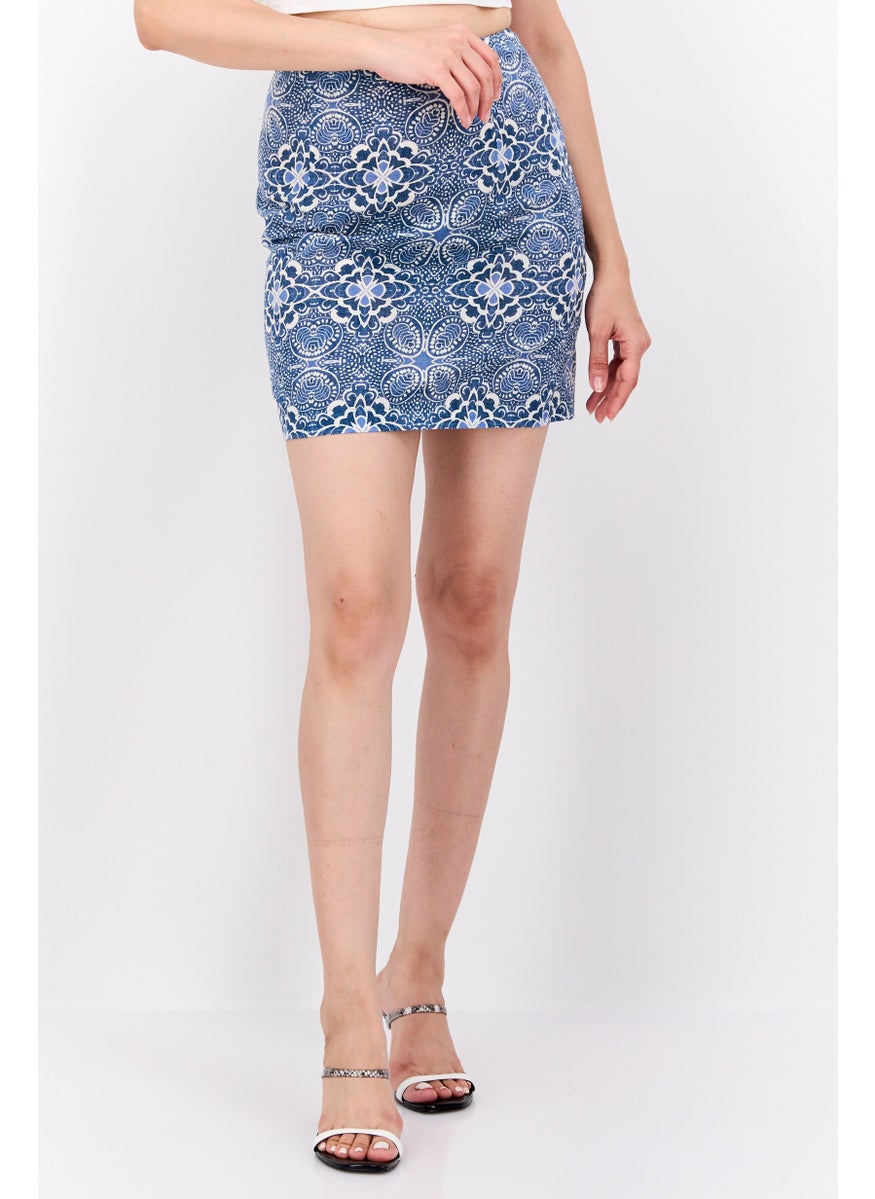 Reserved Women Floral Print Mini Skirt, Multicolor  - Image 1