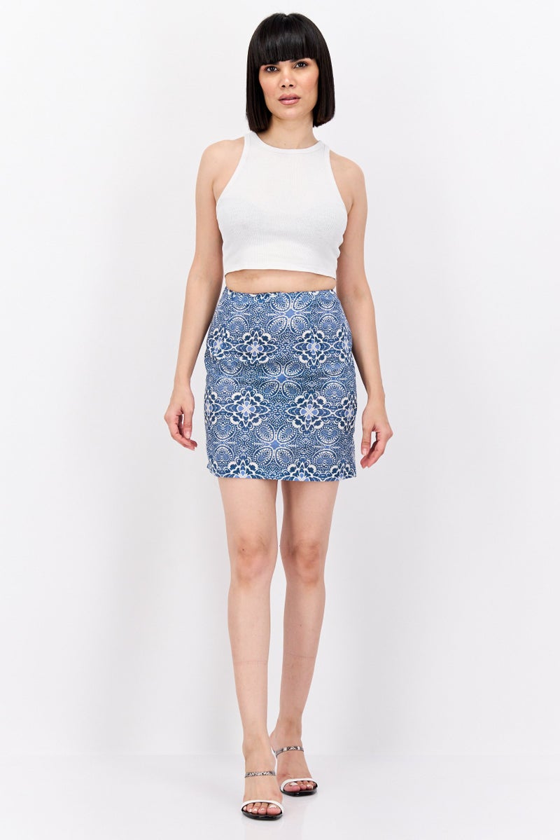 Reserved Women Floral Print Mini Skirt, Multicolor - Image 2