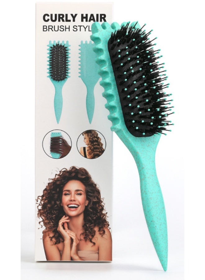 فرشاة تجعيد جديدة بالكامل، فرشاة تحديد تجعيد من درجة صالون، فرشاة تجعيد مضادة للتقصف، مصممة للشعر المجعد والكثيف، تشكل وتحدد التجعيدات، تقلل من الشد والتكسير، تقنية بدون أضرار، مناسبة للرجال والنساء، للاستخدام المنزلي والصالون. - Image 1