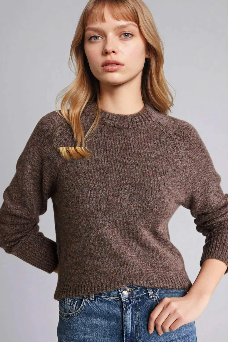 ديفاكتو Regular Fit Crew Neck Pullover