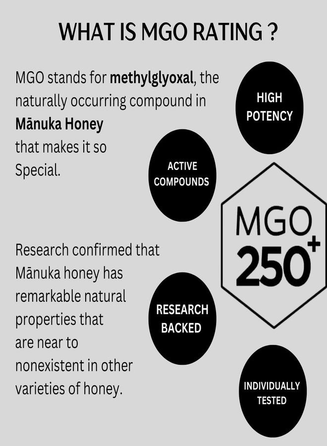 ZEALANDIA Premium Manuka Honey Silver Label, Certified MGO 250+ (250g), 100% Pure Manuka Honey New Zealand Monofloral - Pure & Rich, (Pack of 1) - Image 3