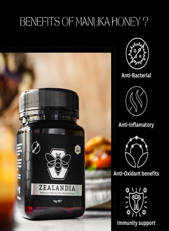 ZEALANDIA Premium Manuka Honey Silver Label, Certified MGO 250+ (250g), 100% Pure Manuka Honey New Zealand Monofloral - Pure & Rich, (Pack of 1) - Image 5