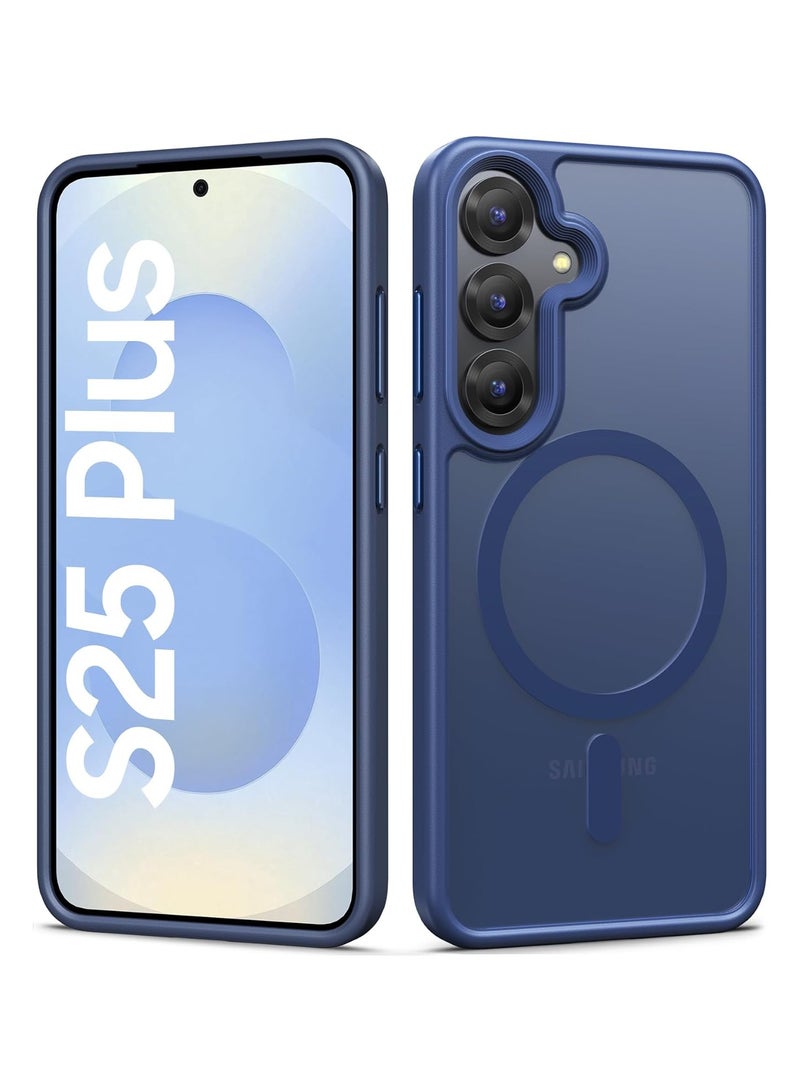 Denx Magnetic Case for Samsung Galaxy S25 Plus 5G 6.7inch, Translucent Matte Back, Shockproof Magnetic Case Compatible with MagSafe, for Samsung Galaxy S25 Plus (Navy Blue) - Image 1
