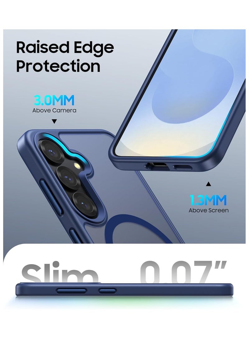 Denx Magnetic Case for Samsung Galaxy S25 Plus 5G 6.7inch, Translucent Matte Back, Shockproof Magnetic Case Compatible with MagSafe, for Samsung Galaxy S25 Plus (Navy Blue) - Image 5