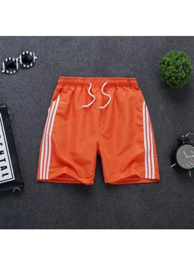 Generic Summer Fitness Running Shorts Men Casual Sport Three-shot pants orange 