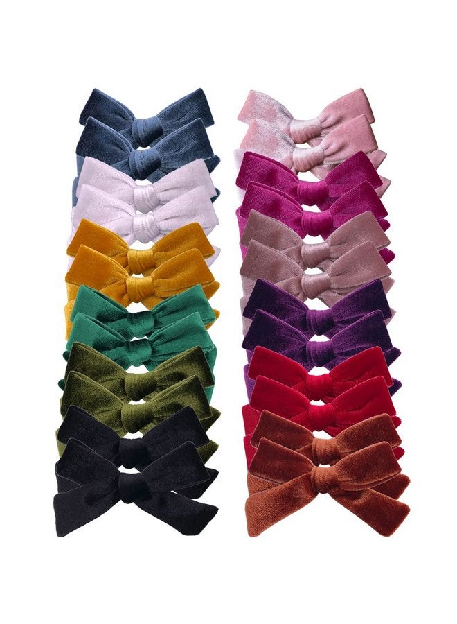 24 قطعة من مشابك الشعر المخملية لربطات شعر الفتيات الصغيرات ومشابك التمساح إكسسوارات للفتيات الصغيرات والأطفال الصغار والمراهقين - Image 1