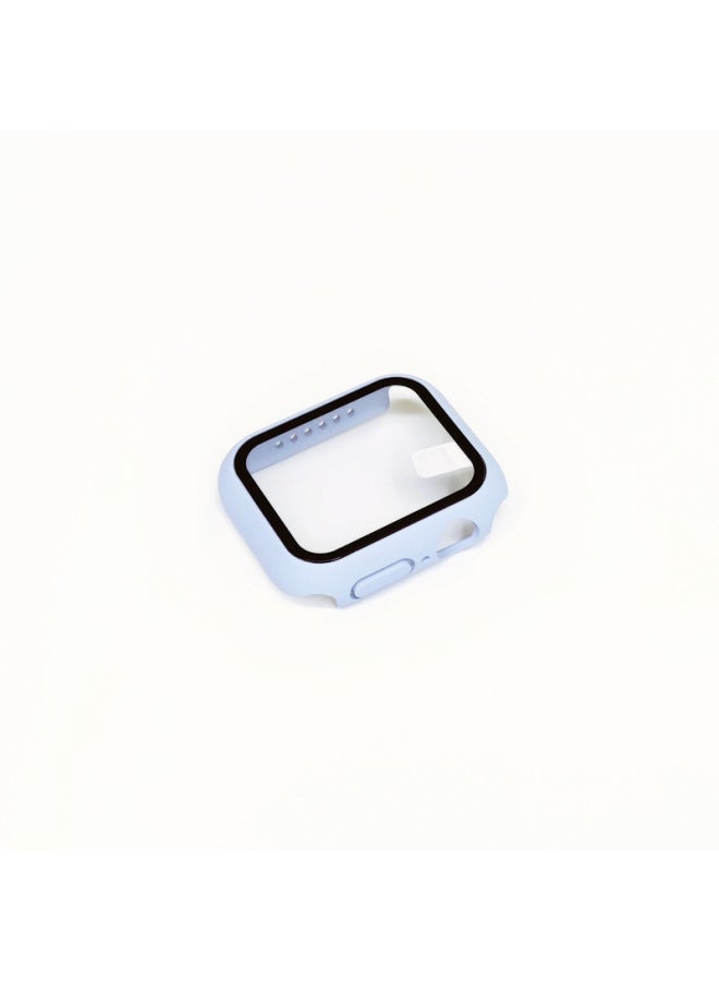 Suitable For 2022 Apple Watch Case 8 Generation Protective Case PC + Tempered Film Case Film Integrated IWatch7 Case-Color:Silty Sand-Exterior Dimension:44mm Without Packaging