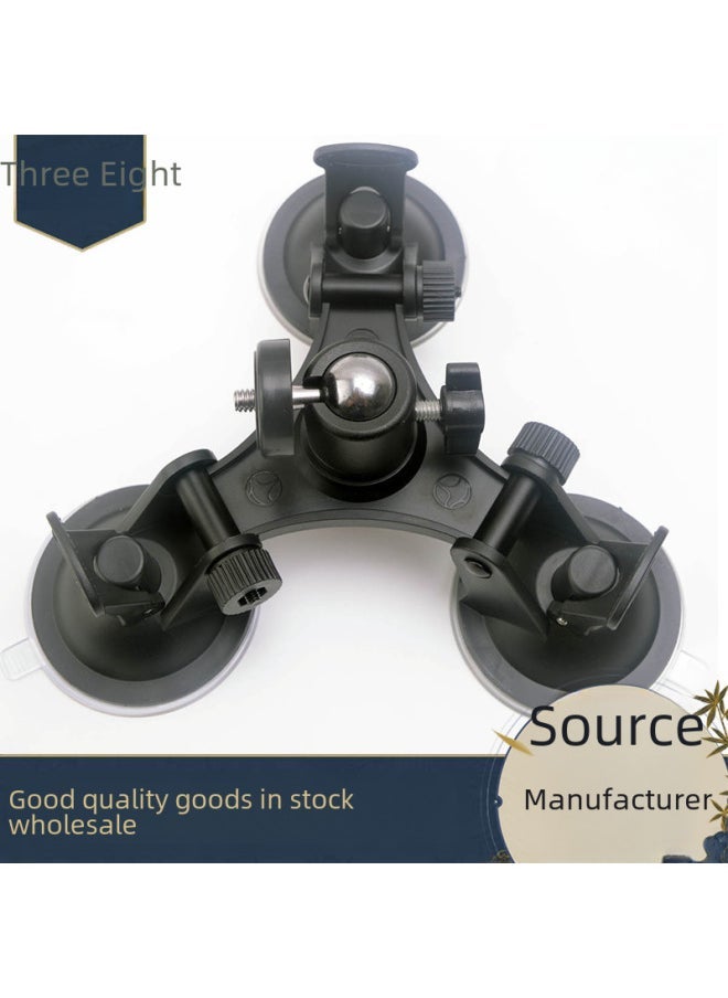 Generic Sports Camera Accessories Tripod Suction Cup Car Mounted Suction Cup Low Angle Gopro Fixed Bracket Digital Computer-Color:Three-legged Suction Cup + Gopro Adapter - Image 2
