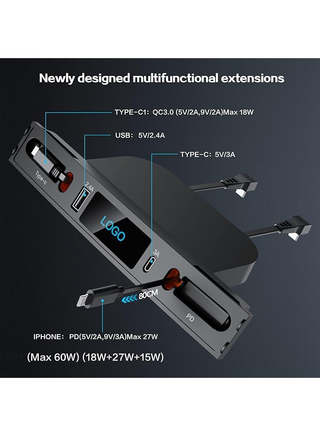 KASTWAVE Car Usb Charger Multi Port For 2021 2022 2023 Tesla Model 3/Y | Tesla Usb Hub With Blue Led Light | Tesla Model 3/Y Accessories 100% Fit Center Console Adapter | Tesla Phone Charger - Image 2