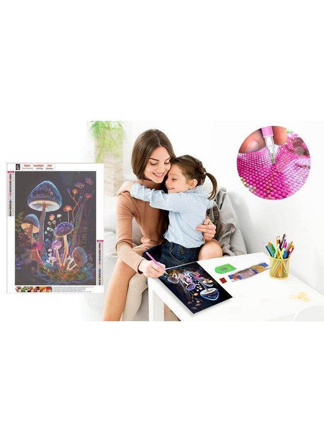 RANUR 5D Mushroom Diamond Painting Kit, Home Wall Decor, Diamond Painting Kits for Kids and Adults, Stunning DIY Decor with Rhinestone, Artistic Masterpieces - Image 4