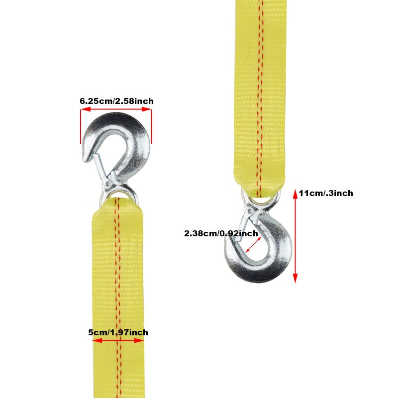 XSTRAP STANDARD Tow Strap with Hooks 2in X20Ft Recovery Strap 11,000LB Break Strengthened Towing Rope for Towing Vehicles in Roadside Emergency - Image 3