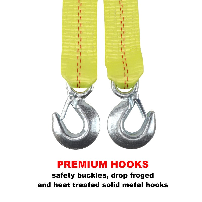 XSTRAP STANDARD Tow Strap with Hooks 2in X20Ft Recovery Strap 11,000LB Break Strengthened Towing Rope for Towing Vehicles in Roadside Emergency - Image 4