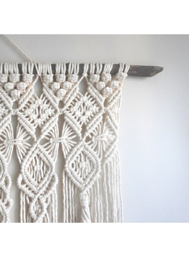 انتيكيانو تعليقة جدارية منسوجة بطابع بوهيمي، نسيج جداري كبير، فن مكرمي عضوي بسيط من الألياف، تعليقة مكرمية جدارية لديكور المنزل البوهيمي، بطابع عرقي - Image 3