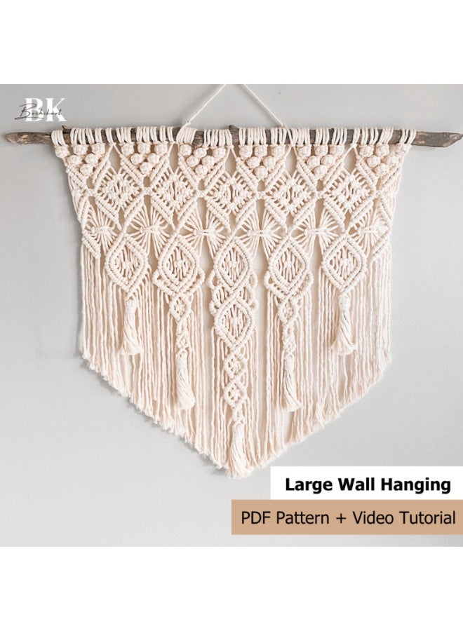 انتيكيانو تعليقة جدارية منسوجة بطابع بوهيمي، نسيج جداري كبير، فن مكرمي عضوي بسيط من الألياف، تعليقة مكرمية جدارية لديكور المنزل البوهيمي، بطابع عرقي - Image 2