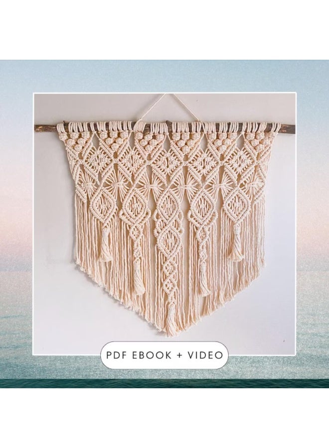 انتيكيانو تعليقة جدارية منسوجة بطابع بوهيمي، نسيج جداري كبير، فن مكرمي عضوي بسيط من الألياف، تعليقة مكرمية جدارية لديكور المنزل البوهيمي، بطابع عرقي - Image 1