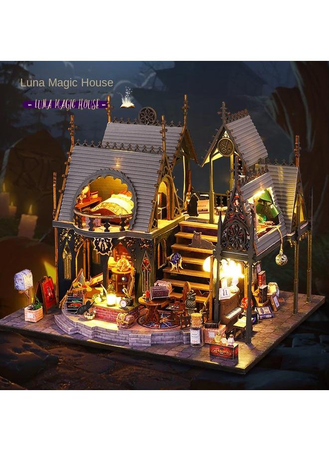 Bluejw - DIY Cabin Luna Magic House Handmade Assembled Model Villa Decoration Exquisite Decompression Gift For Men And Women - Image 1