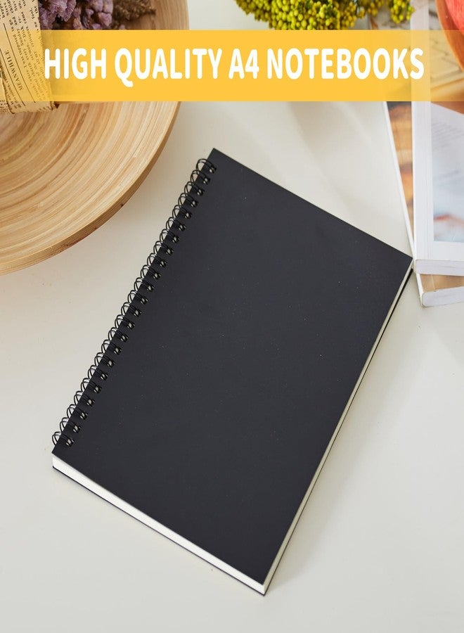 BoAn Spiral Notebook 2 Pcs 8.3 Inch x 11.2 Inch A4 Notebook 76 Pages/ 38 Sheets Soft Cover Spiral Notebook Journal Sketchbook Soft Kraft Cover Sheets for Students Office Business - Image 5