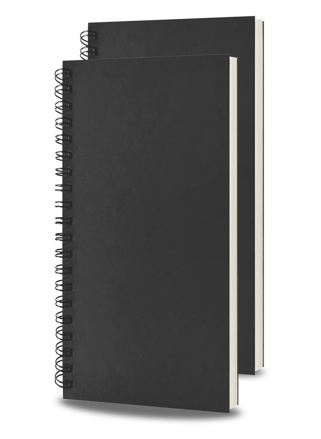 BoAn Spiral Notebook 2 Pcs 8.3 Inch x 11.2 Inch A4 Notebook 76 Pages/ 38 Sheets Soft Cover Spiral Notebook Journal Sketchbook Soft Kraft Cover Sheets for Students Office Business - Image 1