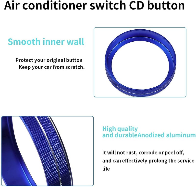 Bentolin Knob Cover for F150 AC Climate Control Switch/Trailer/4WD/VOL/Tune Button Interior Center Console Trim Accessories Compatible with Ford F150 XLT 2016 2017 2018 2019 (Blue 6 Pcs) - Image 5