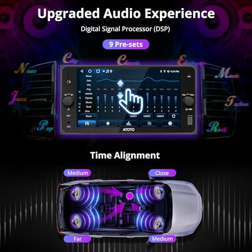 ATOTOZONE A5L 7" AI Double Din Car Stereo Compatible with Selected Subaru, Scion, Toyota Camry RAV4 Highlander, Wireless CarPlay & Android Auto Car Radio, Mirror Link, Wi-Fi/BT Tethering, DSP,2G+32G - Image 4