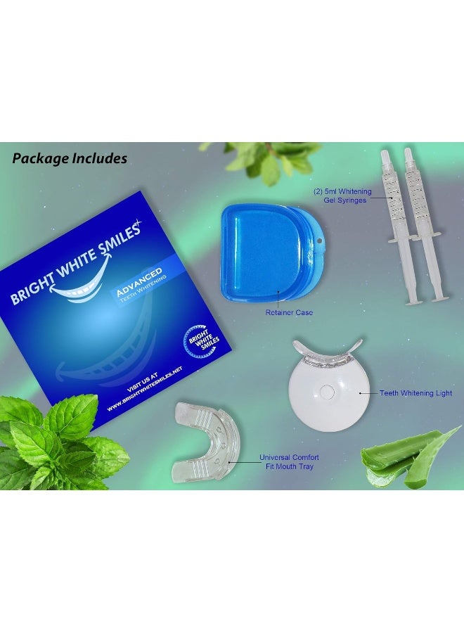 Bright White Smiles مجموعة تبييض الأسنان بابتسامات بيضاء مشرقة | مبيض أسنان مفعل بواسطة ضوء LED | مع 2X 5 مل جل كارباميد بيروكسيد 35% في حقن | صينية فموية مريحة وحافظة | للاستخدام المنزلي | نتائج احترافية - Image 2