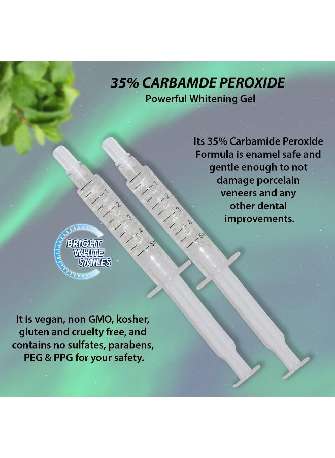 Bright White Smiles مجموعة تبييض الأسنان بابتسامات بيضاء مشرقة | مبيض أسنان مفعل بواسطة ضوء LED | مع 2X 5 مل جل كارباميد بيروكسيد 35% في حقن | صينية فموية مريحة وحافظة | للاستخدام المنزلي | نتائج احترافية - Image 5