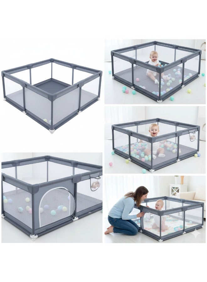 BLOOMING TIME Baby Playpen, Extra Large Playard for Babies, Portable Indoor Outdoor Toddlers Safety Play Yard Activities (Without Balls) - Image 3