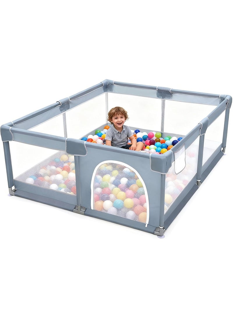 BLOOMING TIME Baby Playpen, Extra Large Playard for Babies, Portable Indoor Outdoor Toddlers Safety Play Yard Activities (Without Balls) - Image 4