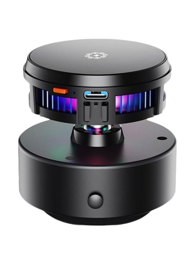 KASTWAVE Electric Vacuum Magnetic Car Phone Mount, 360° Rotating Suction Cup Holder, 15W Wireless Charge, 2-In-1 With Rgb Semiconduct Radiator, Strong Suction, For Car Mirro Gym All Smooth Surface - Image 1