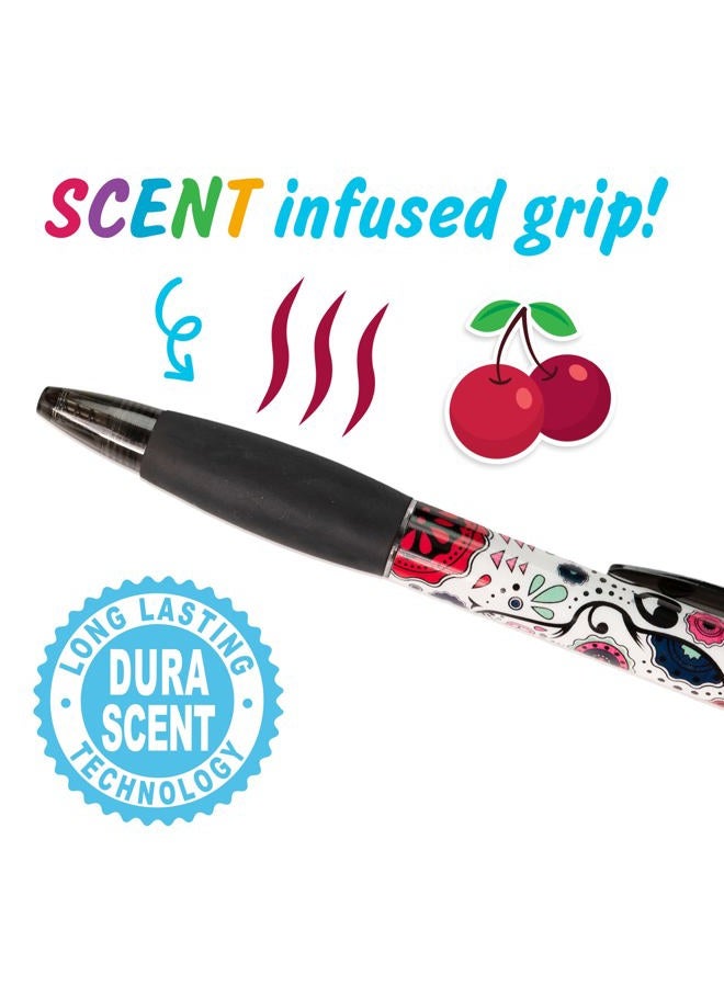 Scentco Sugar Skull Smens - Patented Gourmet Scented Pens, Black Ink, Medium Point - 8 Count - Image 4