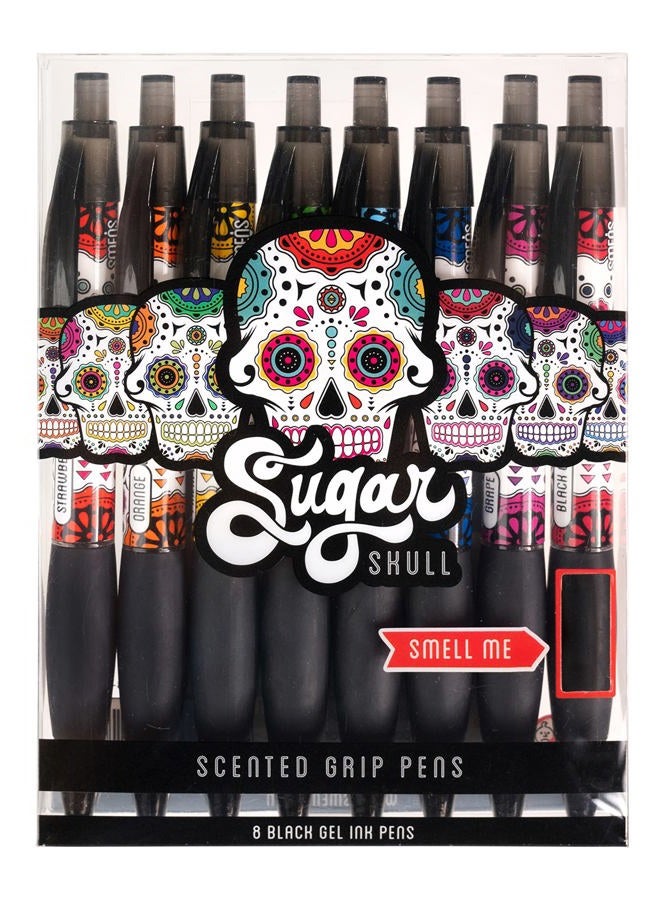 Scentco Sugar Skull Smens - Patented Gourmet Scented Pens, Black Ink, Medium Point - 8 Count - Image 2
