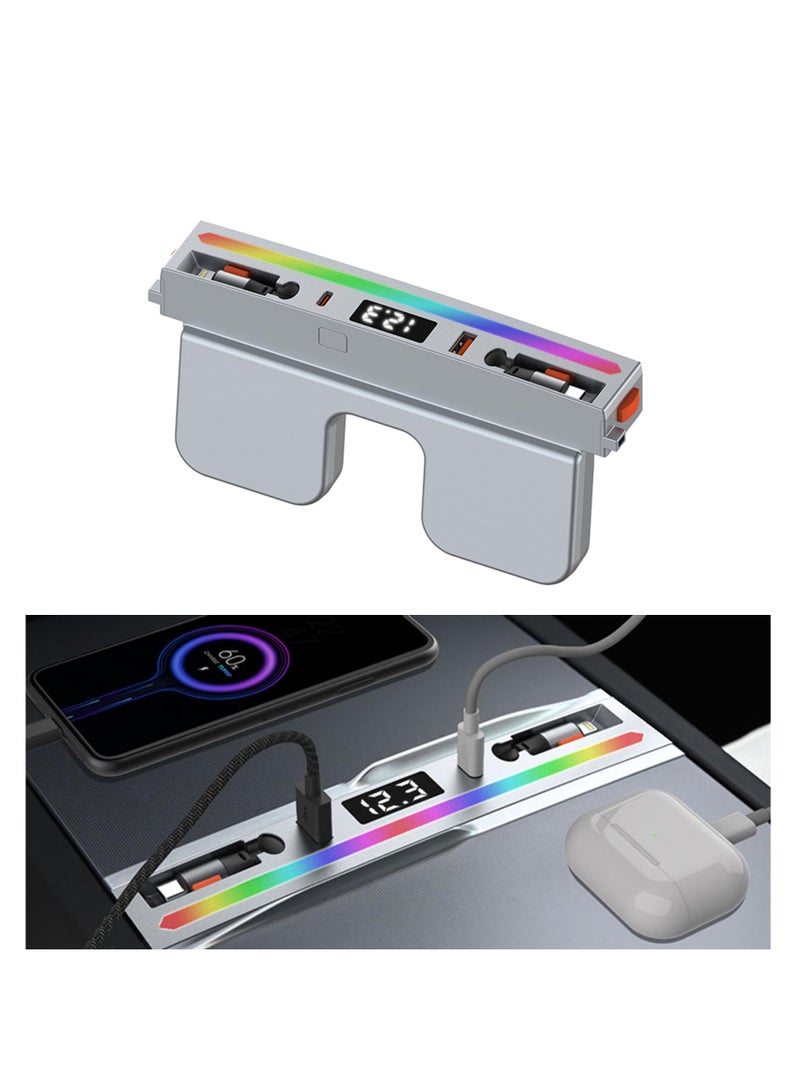 SYOSI Tesla USB Hub for  Model 3 Highland,  2024 Accessories 65W Super Fast Charging Hub for Center Console with Cigarette Lighter Connecting, Docking Station Adapter Accessories, Gifts for Tesla Owners - Image 1