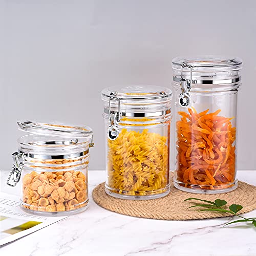 IVOOBR 50 oz Reinforced Medium Acrylic Canister with Locking Clamp, Airtight Flip Jar | Food Storage Container for Flour, Sugar, Coffee, Candy, Cookie etc - Image 5