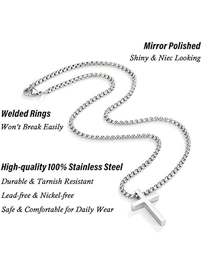 Arabest Unique Cross Necklace Gifts with Pull Out Gift Box for Son/Grandson/Dad/Love on Graduation/Father's Day/Birthday-Black/Silver(Various Sizes) - Image 3