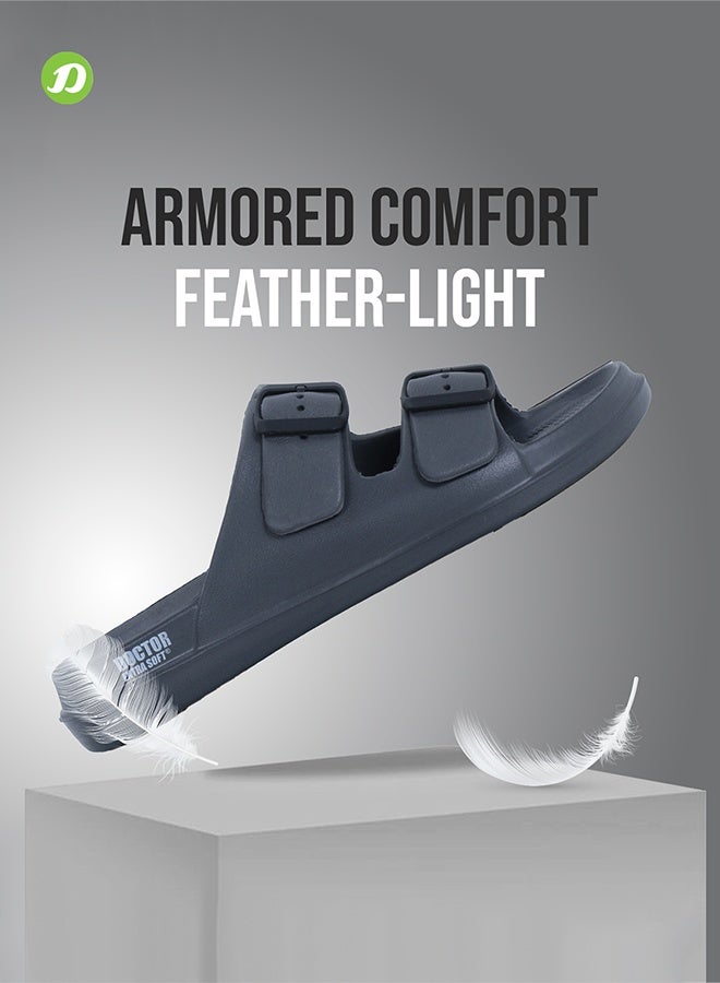 DOCTOR EXTRA SOFT شباشب دكتور إكسترا سوفت الكلاسيكية للرجال مع أحزمة قابلة للتعديل | مريحة وخفيفة الوزن | شباشب يومية مقاومة للماء ومضادة للانزلاق للرجال والأولاد – D-505 - Image 2