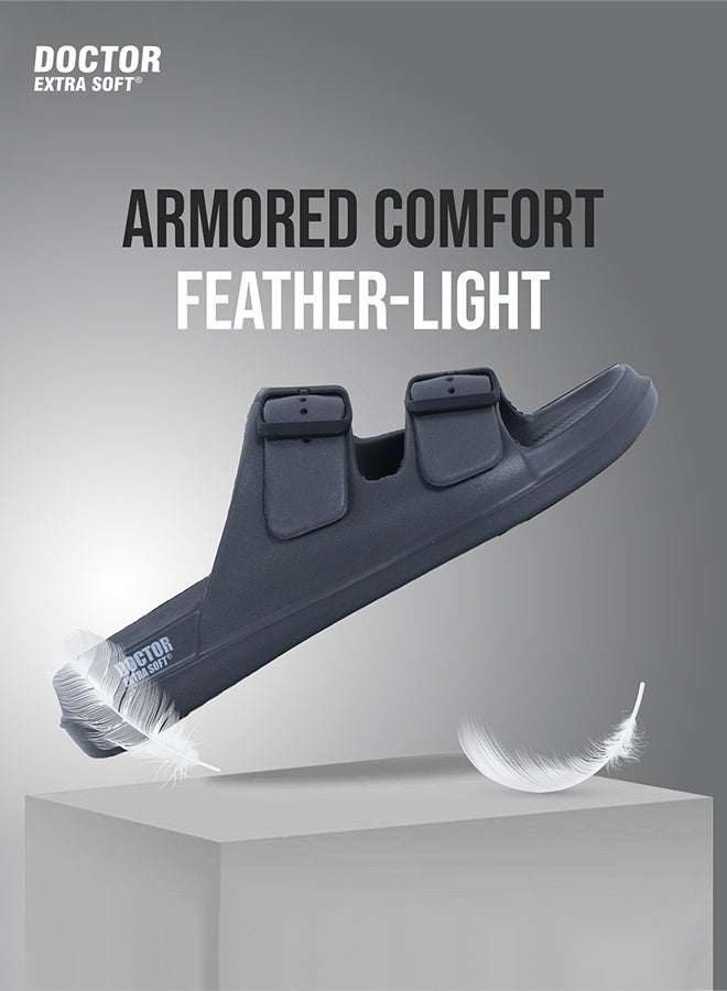 DOCTOR EXTRA SOFT Comfort Slides for Men | Soft Cushion Double Strap Casual Sandals Anti Slip | Doctor Extra Soft D-505 - Image 3