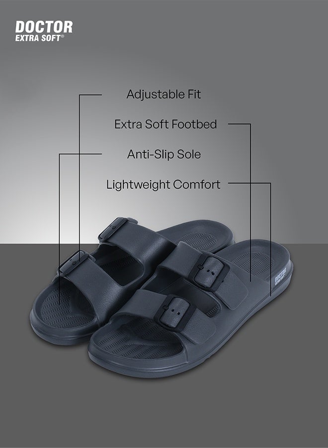 DOCTOR EXTRA SOFT Comfort Slides for Men | Soft Cushion Double Strap Casual Sandals Anti Slip | Doctor Extra Soft D-505 - Image 5