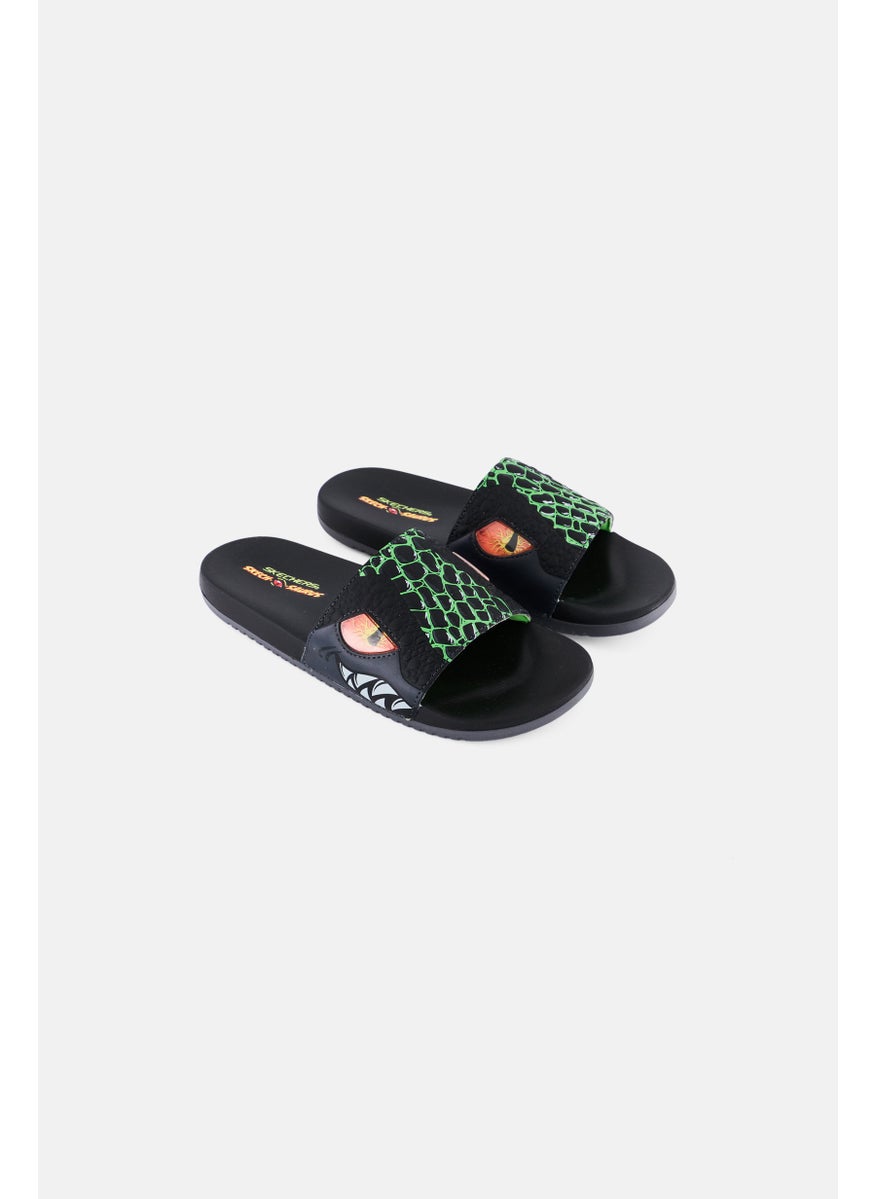 SKECHERS Kids Boy Gambix III Skech-Saurus Print Slides, Multicolor  - Image 1