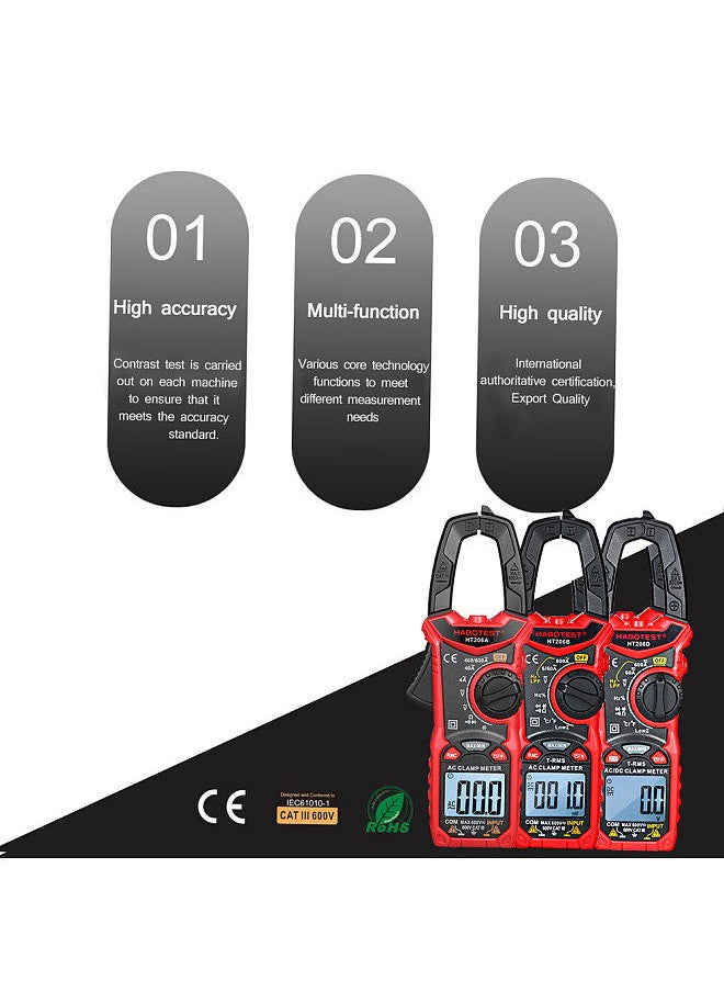 AC/DC Digital Clamp Meter for Measuring AC/DC Voltage , AC/DC Current, Frequency, Duty Cycle, Diode, Resistance, Continuity, Transistors Test, NCV Clamp Multimeter