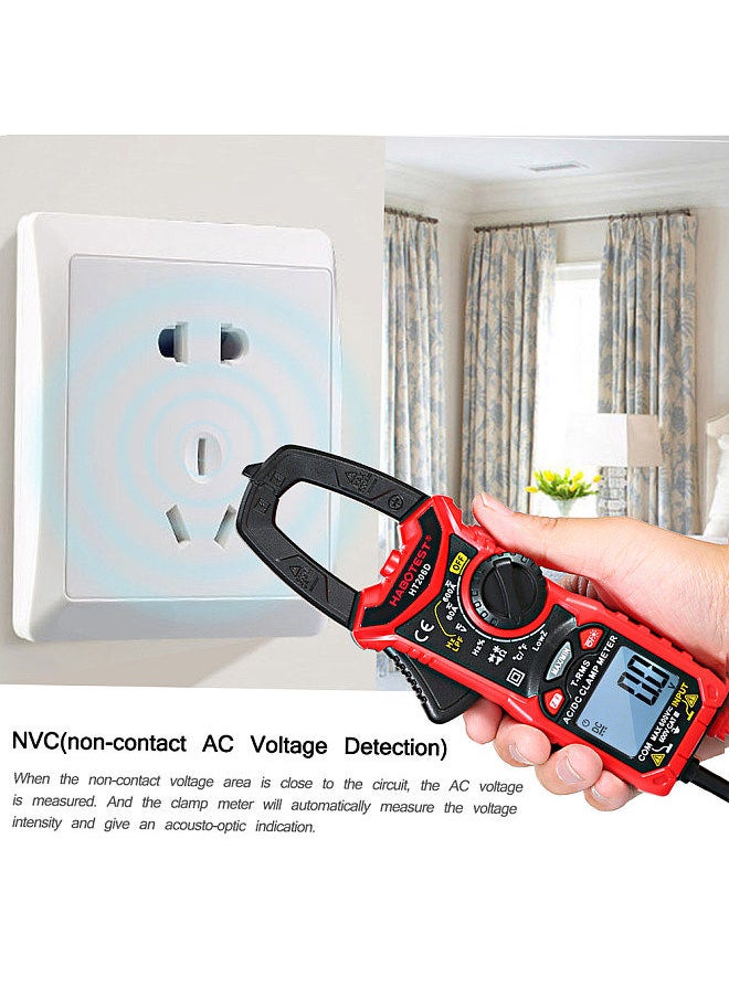 AC/DC Digital Clamp Meter for Measuring AC/DC Voltage , AC/DC Current, Frequency, Duty Cycle, Diode, Resistance, Continuity, Transistors Test, NCV Clamp Multimeter