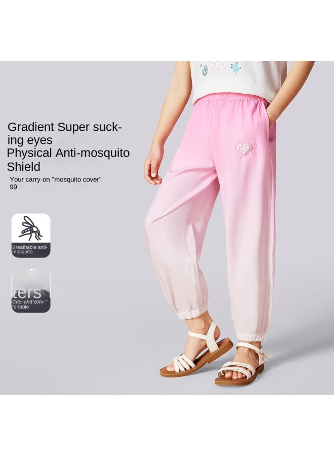 abckids Girl's Pants 2025 Autumn Collection, Mid-to-large Kids Gradient Comfortable Outdoor Mosquito-repellent Joggers With Cuffed Ankles - Image 2