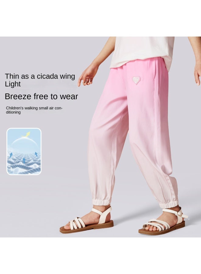 abckids Girl's Pants 2025 Autumn Collection, Mid-to-large Kids Gradient Comfortable Outdoor Mosquito-repellent Joggers With Cuffed Ankles - Image 3