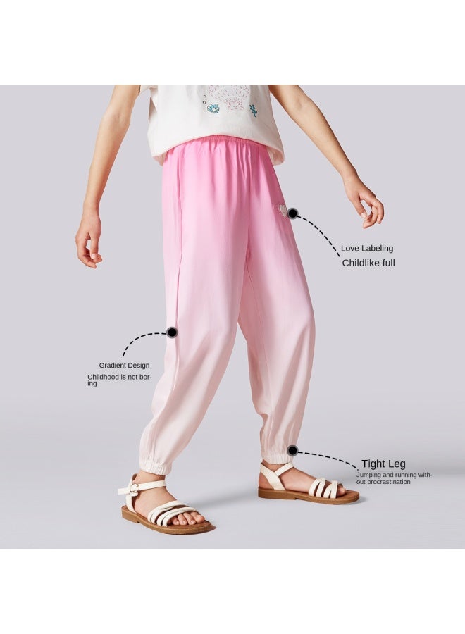 abckids Girl's Pants 2025 Autumn Collection, Mid-to-large Kids Gradient Comfortable Outdoor Mosquito-repellent Joggers With Cuffed Ankles - Image 4