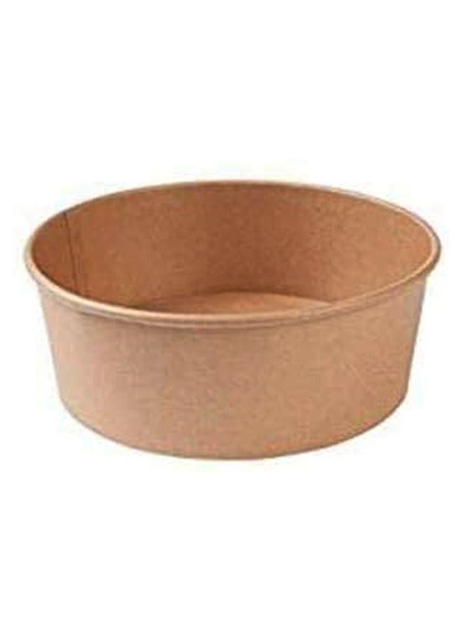 SNH Packing Kraft Salad Bowl 500ml Bio Disposable Bowl Brown With Lid 10 Pieces - Image 3