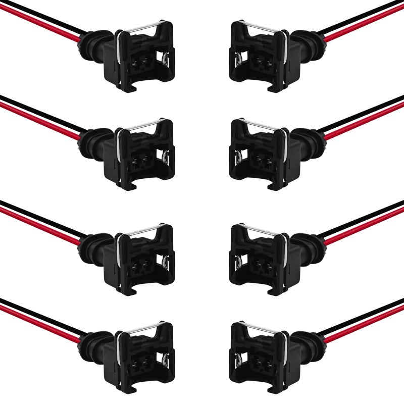 QKYS 8 PCS Fuel Injector Connector Fuel Injector Connector with Extended Pigtail Wiring Harness Copper Core Plug EV1 OBD1 Plug Wire Harness Pigtail Wiring Loom Fit for RC Bosch Honda Ford Toyota - Image 3