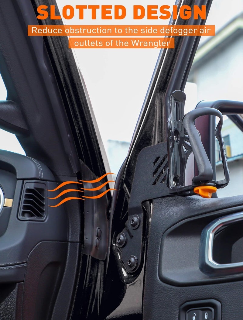 Savadicar Door Cup Holder Compatible with Jeep Wrangler (JL) & Gladiator (JT) 2018-2025, Fit Standard Bottles 2.2 to 3.1 Inch, Extension Accessories for Jeep, Right Side, Black - Image 3