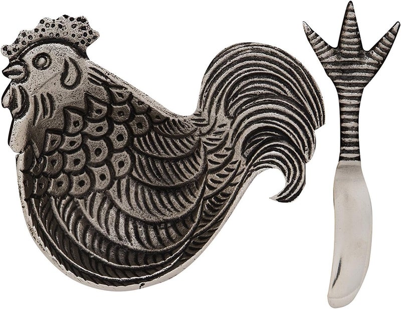 Home Essentials Global Market 2 Pc Bowl Rooster WSpreader Set
